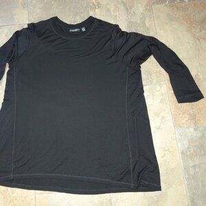 Susan Graver Weekend Essentials Cool Touch A-Line Tunic/top Black 2X/18/20 long